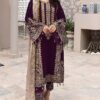 Women's Georgette Purple Pakistani Suits