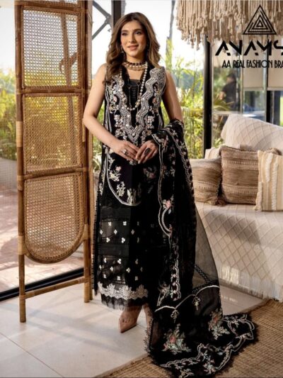 Eid Georgette Work Black Pakistani Suits