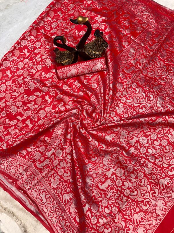 Wedding Women's Designer Silk Red Saree