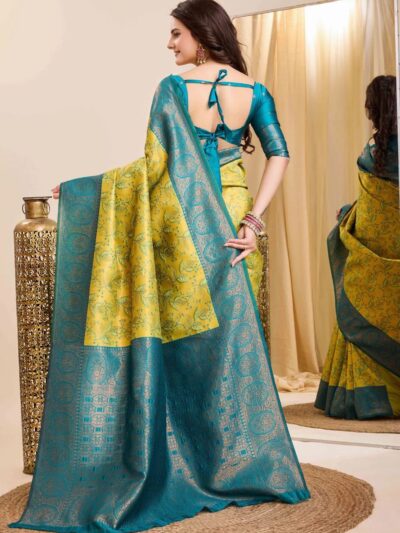 Designer Saree with Contrast Duptta