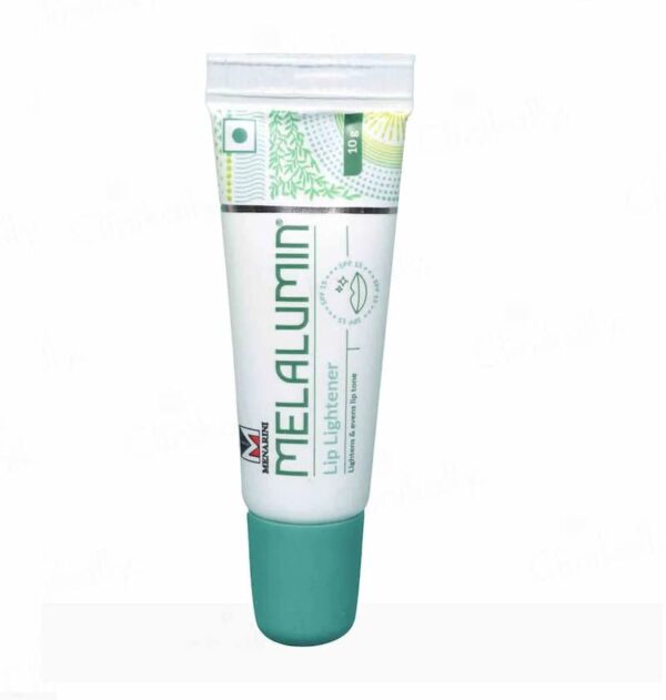 Melalumin Lip Lightener, 10g tube, designed to lighten and even lip tone. Dermatologist recommended and suitable for all skin types