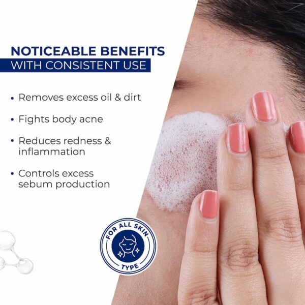 A person using Clinsol anti-acne soap on their skin to remove excess oil and dirt.