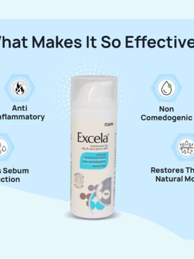 Excela Moisturizer for Oily and Acne-Prone Skin 50g | Non-Comedogenic Formula