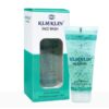 KLM Klin Face Wash tube with green gel and exfoliating beads beside its box packaging