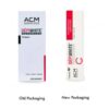 Side-by-side comparison of Depiwhite Advanced cream showing old packaging versus new packaging by ACM Laboratoire Dermatologique.