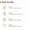 Step-by-step guide showing how to use Dermatouch Kojic Acid Soap by applying on wet skin, massaging, rinsing, and using daily.