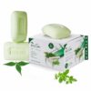 Kozicare Neem Tulsi Soap bars and packaging displayed with foam, neem leaves, and fresh tulsi for moisturising skin