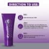 Kozilite H skin lightening cream shown with step-by-step instructions for washing, applying twice daily, and evening application.