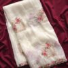 Paper Silk Crush Saree with Floral Embroidery Work