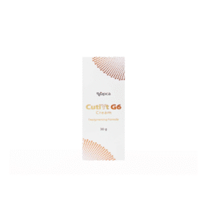 Front packaging of CutiYt G6 Cream with depigmenting formula label