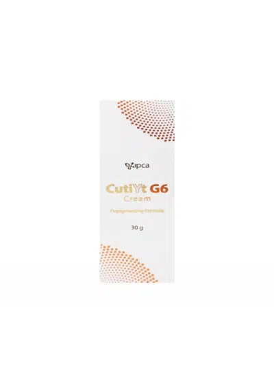Front packaging of CutiYt G6 Cream with depigmenting formula label