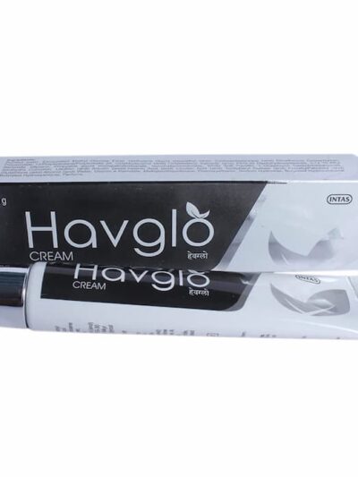Front view of Havglo Tablets box displaying key ingredients and branding.