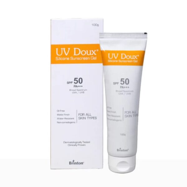 UV Doux silicone sunscreen gel SPF 50 PA+++ box with tube combo 100g