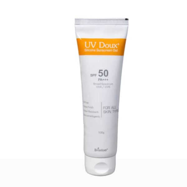 UV Doux silicone sunscreen gel SPF 50 PA+++ tube packaging 100g