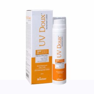 UV Doux sunscreen SPF 30 PA+++ bottle with outer box display