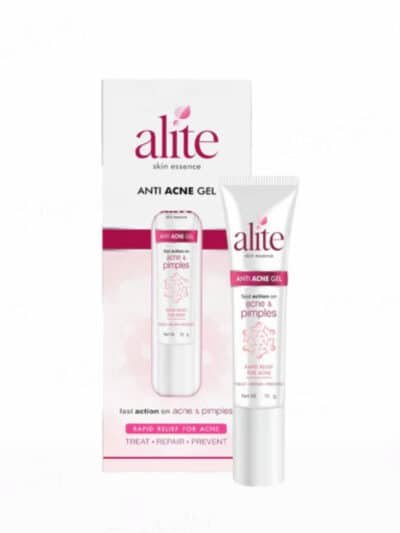 Alite Anti Acne Gel 15g tube displayed with packaging for fast acne and pimple relief