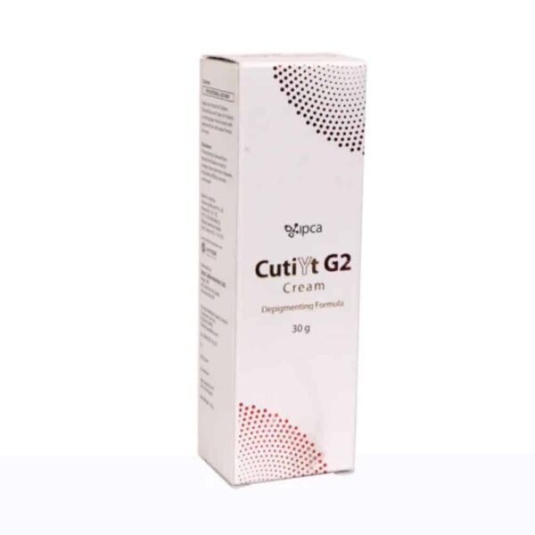 CutiYt G2 cream packaging box showing depigmenting cream for melasma and uneven skin tone treatment
