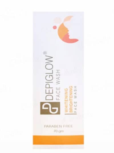 Depiglow face wash 70g for skin whitening, brightening, and gentle cleansing with paraben free formula