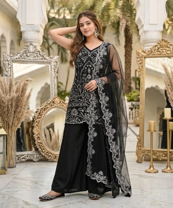Luxury Black Pakistani Suit for Weddings