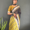 Elegant one minute printed saree with linen silk fabric
