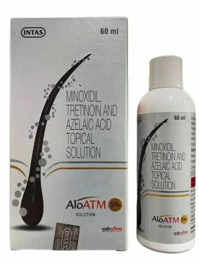 Aloatm 5% Solution 60ml with Minoxidil for hair thinning and hair regrowth