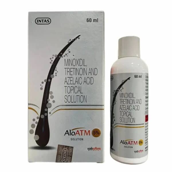 Aloatm 5% Solution 60ml with Minoxidil for hair thinning and hair regrowth