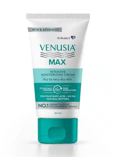 Venusia Max Moisturising Cream 150gm with 4D Hyaluronic Acid and natural butters for very dry and sensitive skin