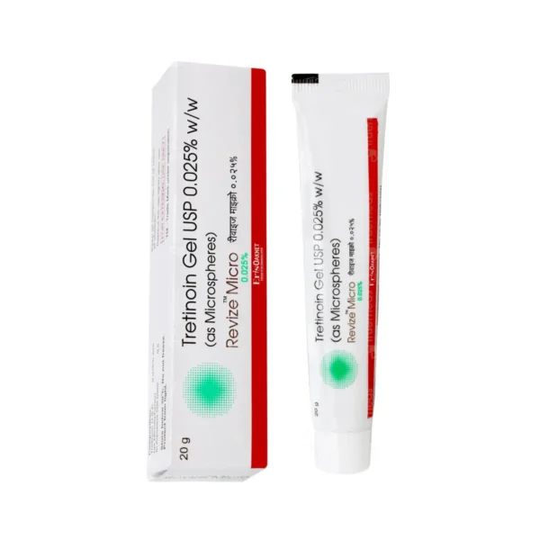 Revize Micro 0.025% Gel 20gm Online in UK Revize Micro 20gm tube box and tube